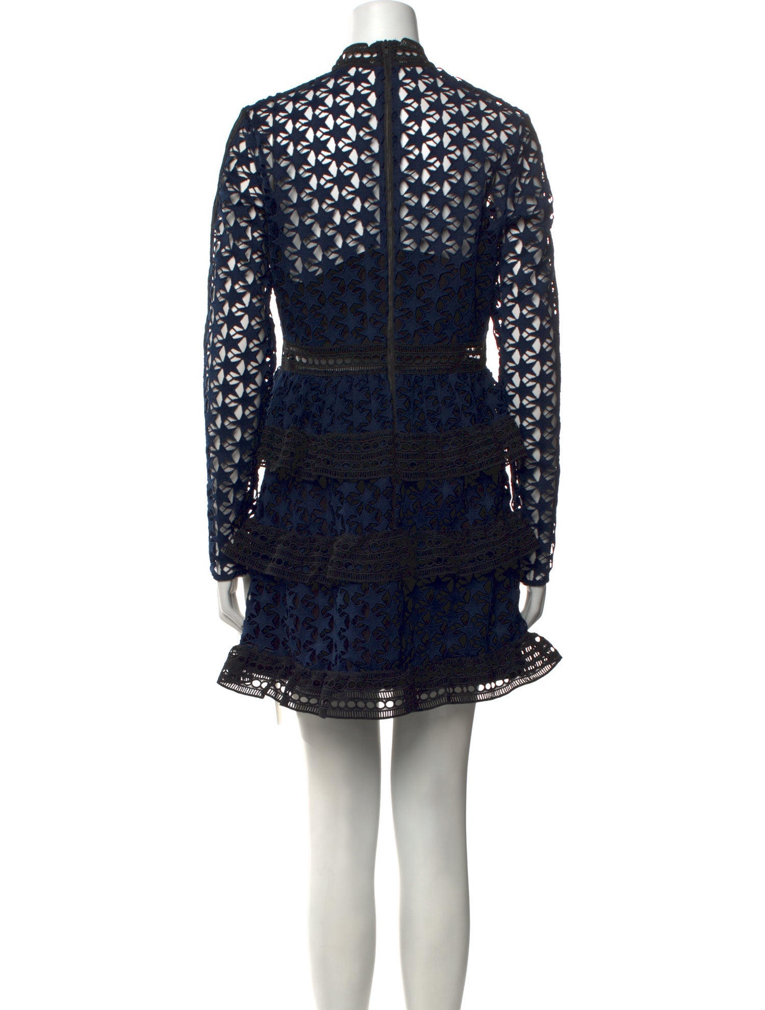 Self-Portrait Lace Pattern Mini Dress