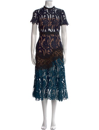 Self-Portrait Lace Pattern Long Dress