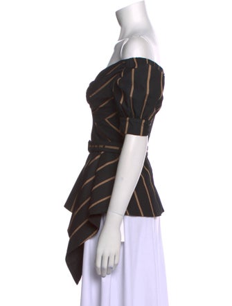Self-Portrait Striped Off-The-Shoulder Top