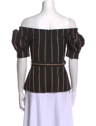 Self-Portrait Striped Off-The-Shoulder Top