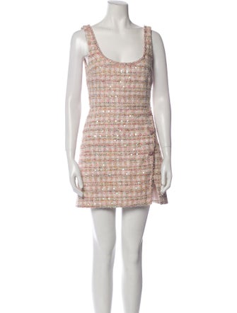 Self-Portrait Tweed Pattern Mini Dress