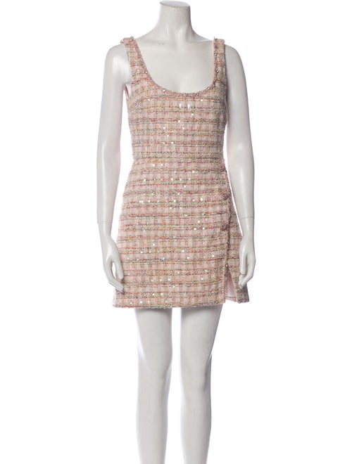 Self-Portrait Tweed Pattern Mini Dress