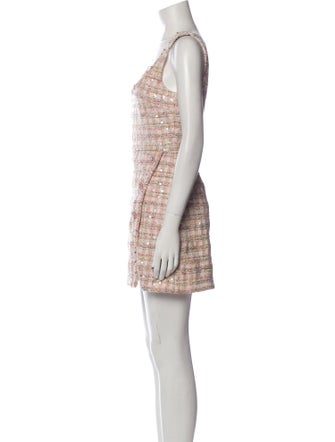 Self-Portrait Tweed Pattern Mini Dress