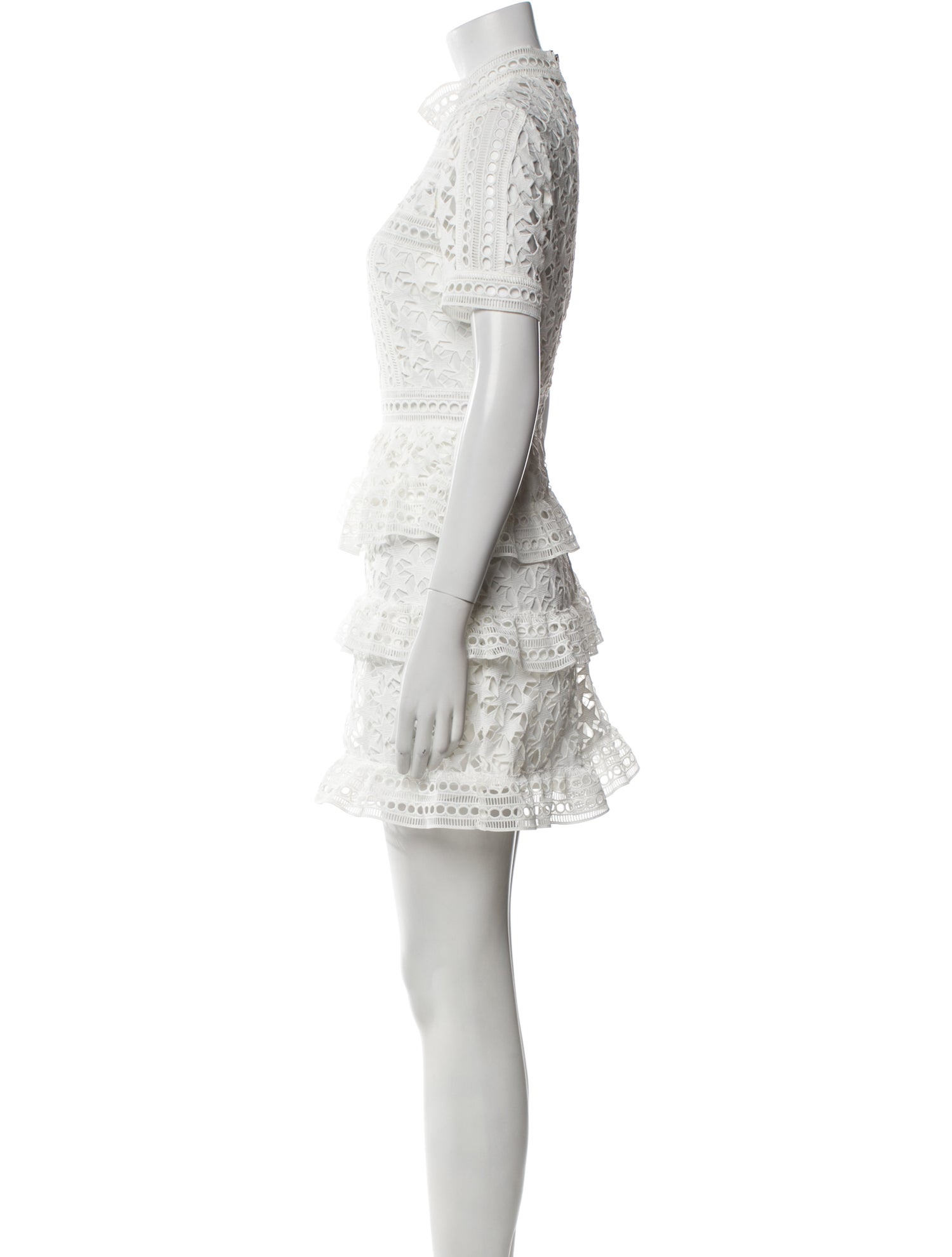 Self-Portrait Mock Neck Mini Dress