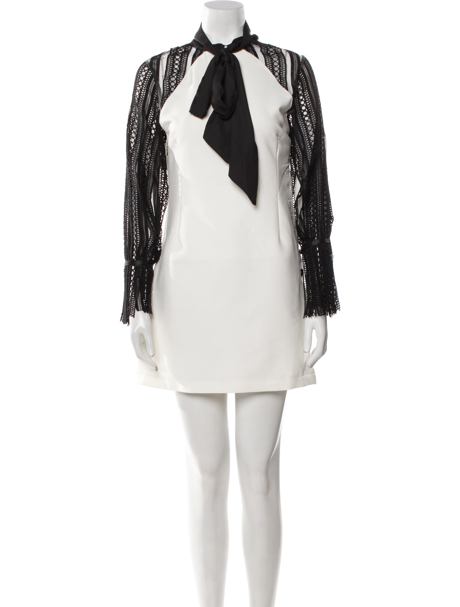 Self-Portrait Mock Neck Mini Dress