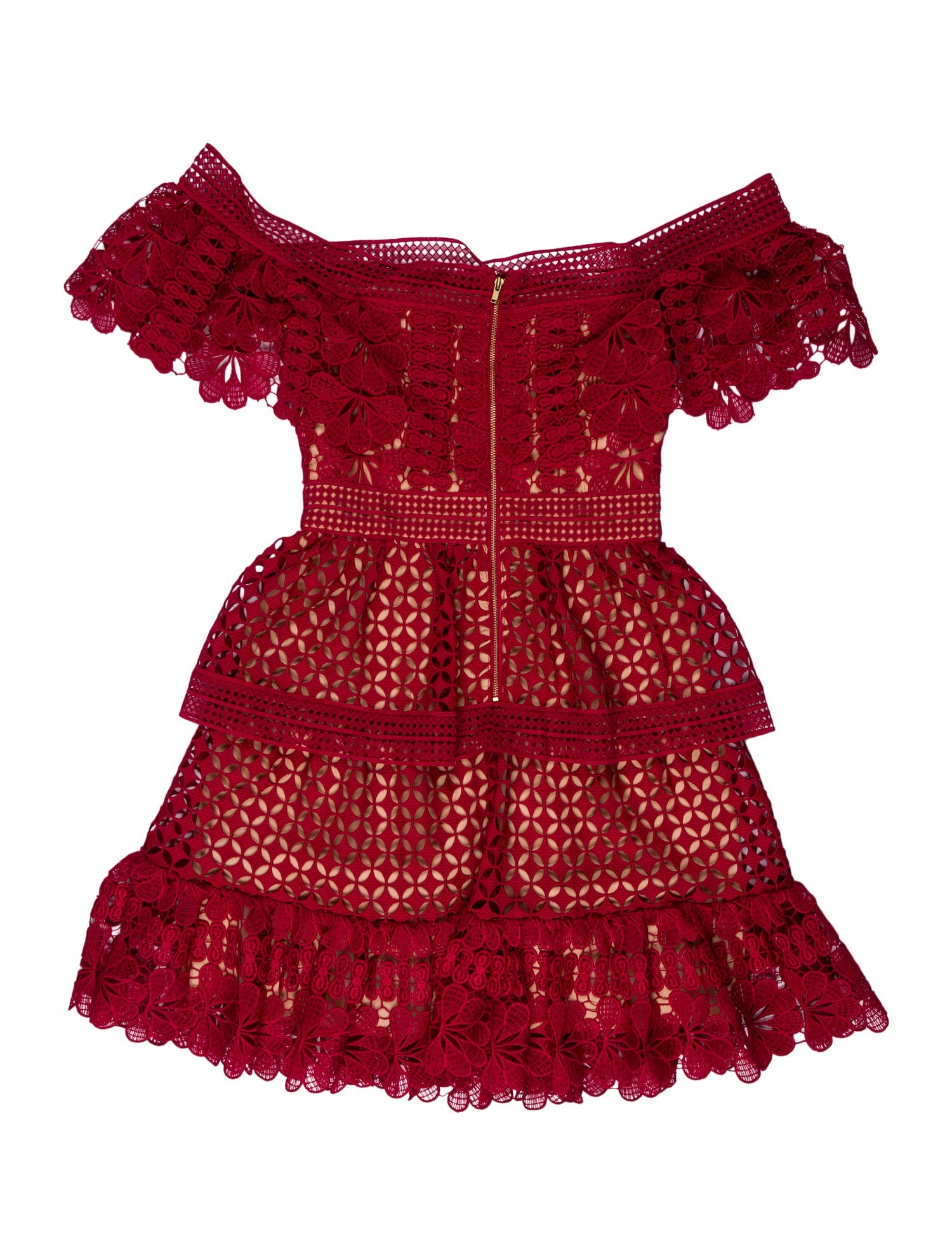 Self-Portrait Lace Pattern Mini Dress