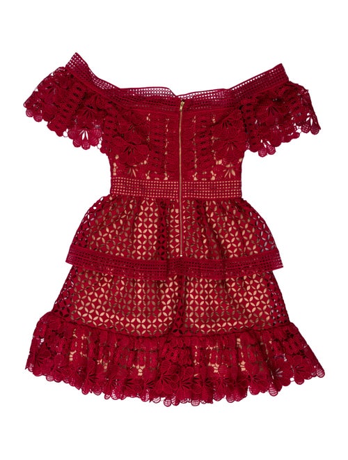 Self-Portrait Lace Pattern Mini Dress