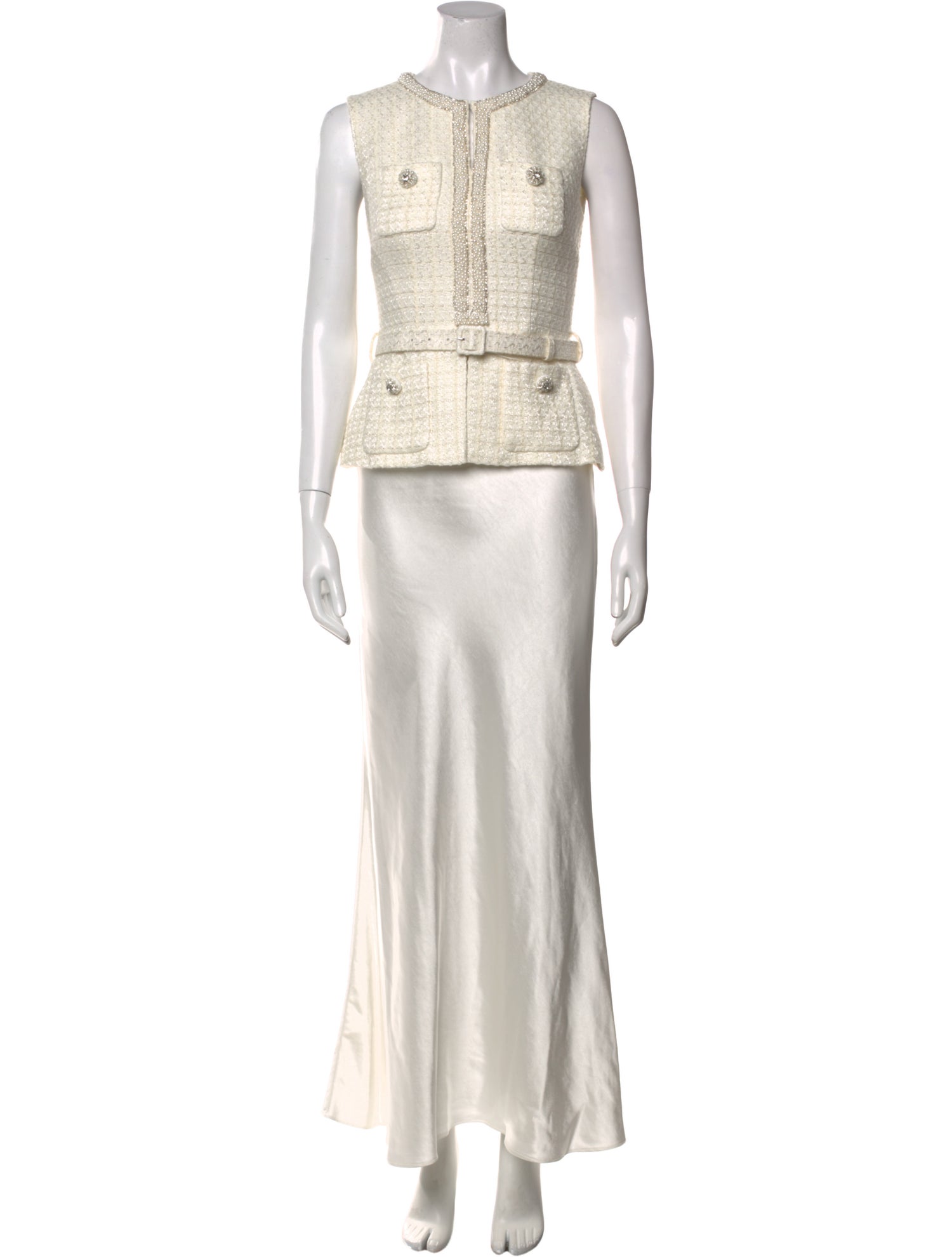 Self-Portrait Crew Neck Long Dress