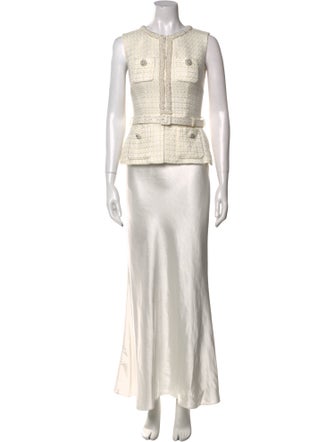 Self-Portrait Crew Neck Long Dress