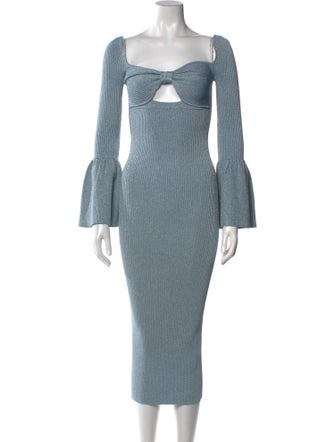 Self-Portrait Square Neckline Long Dress