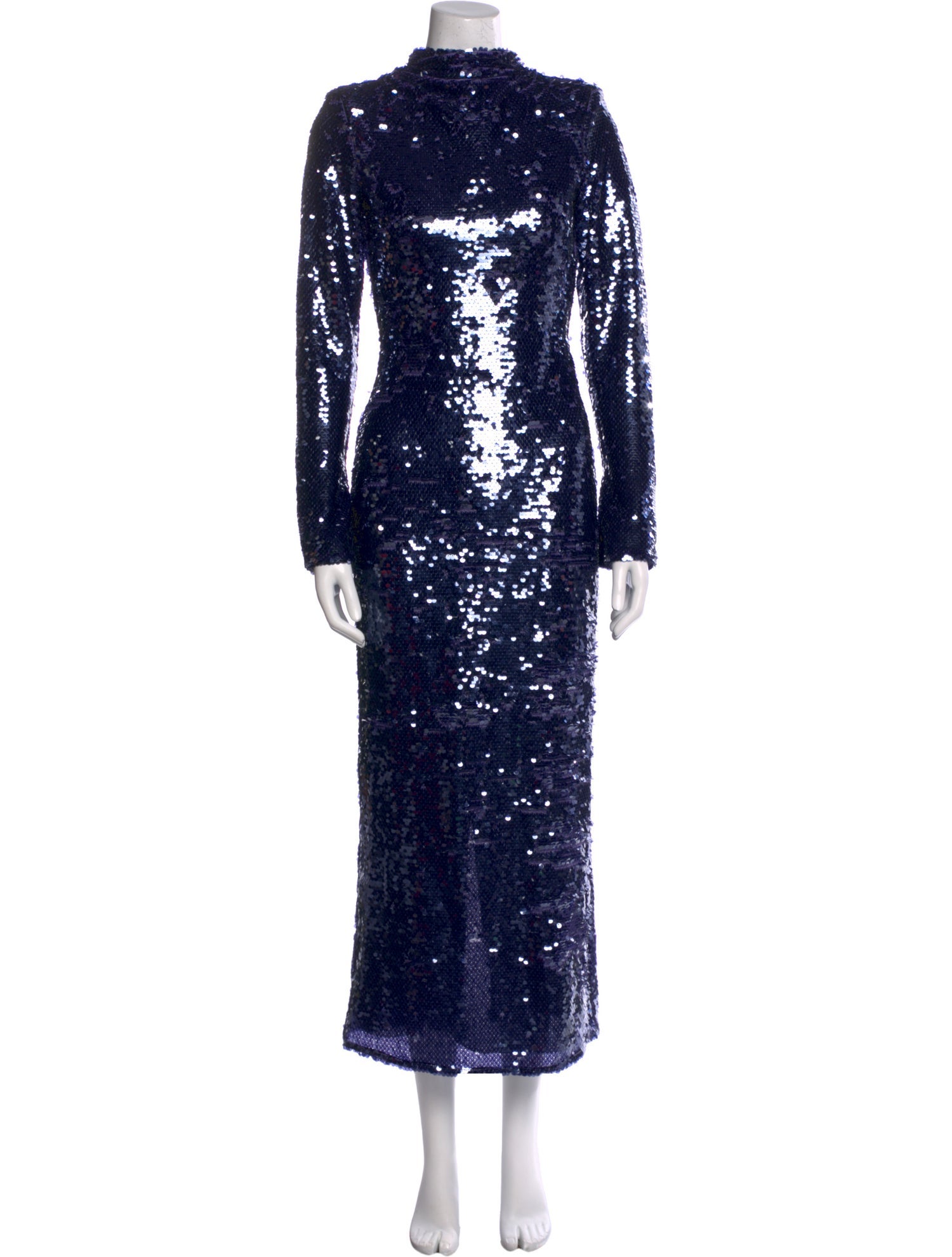 Self-Portrait Mock Neck Long Dress