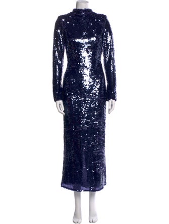 Self-Portrait Mock Neck Long Dress