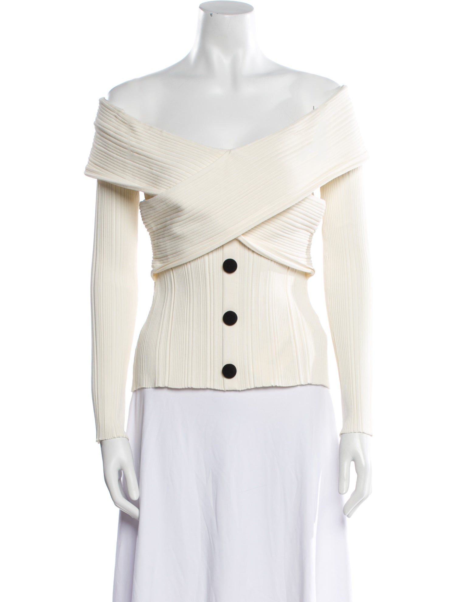 Self-Portrait Off-The-Shoulder Long Sleeve Top