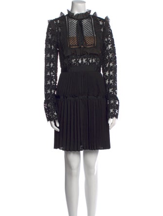 Self-Portrait Lace Pattern Mini Dress