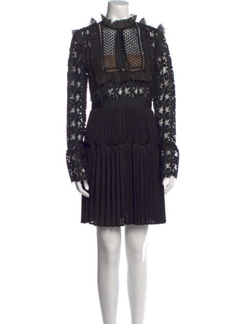 Self-Portrait Lace Pattern Mini Dress