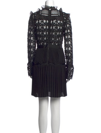 Self-Portrait Lace Pattern Mini Dress