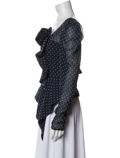 Self-Portrait Printed Cowl Neck Top