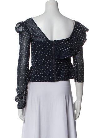 Self-Portrait Printed Cowl Neck Top