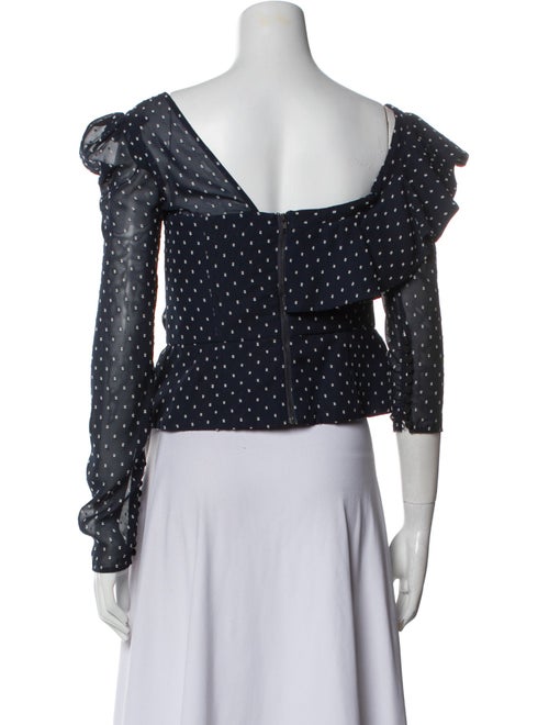 Self-Portrait Printed Cowl Neck Top