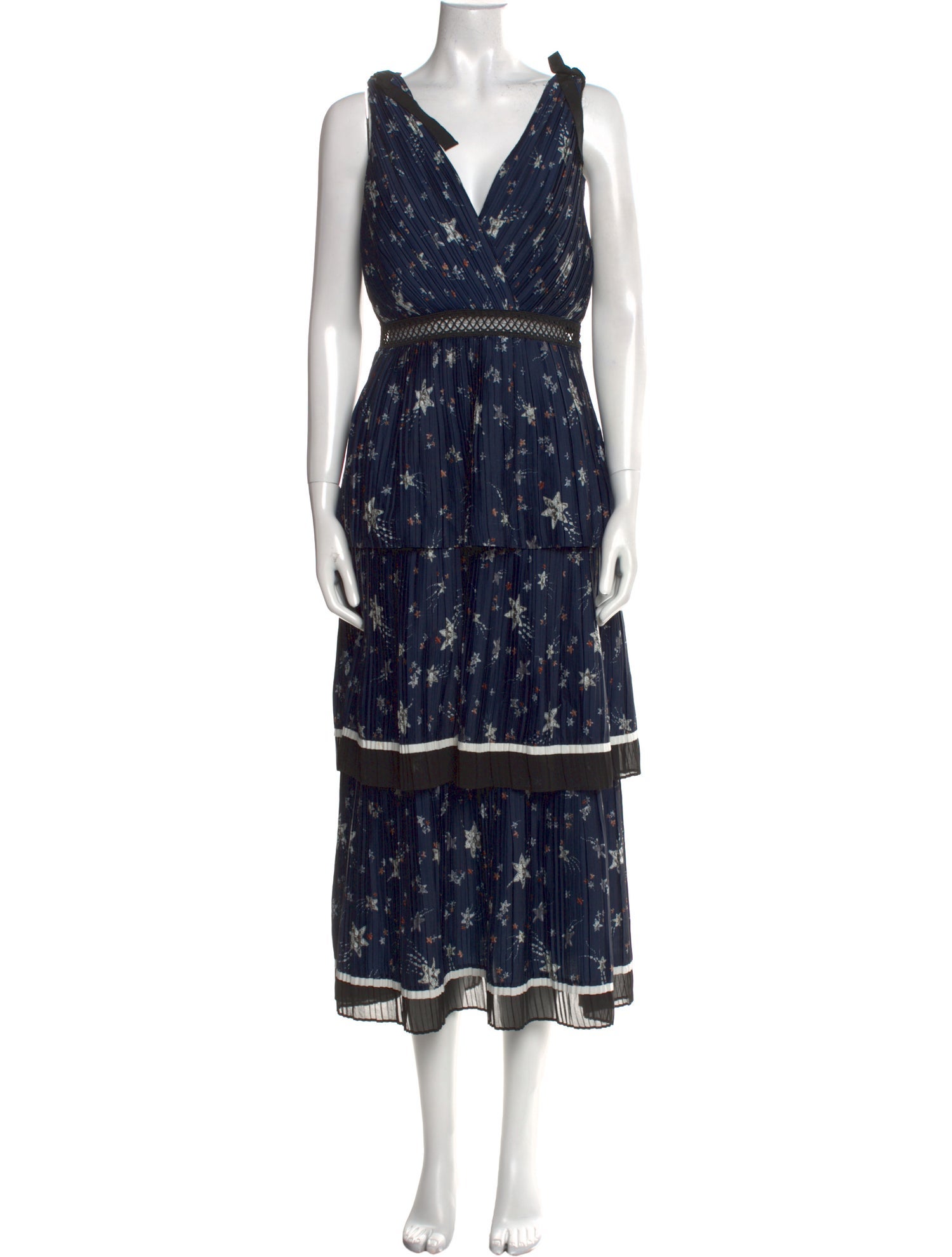 Self-Portrait Printed Long Dress