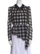 Self-Portrait Plaid Print Long Sleeve Button-Up Top