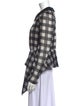 Self-Portrait Plaid Print Long Sleeve Button-Up Top