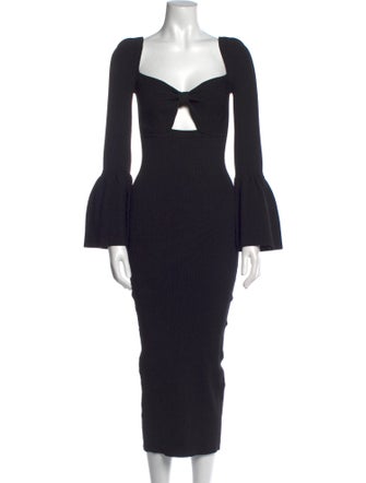 Self-Portrait V-Neck Midi Length Dress