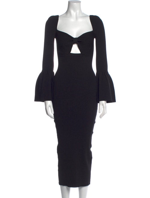 Self-Portrait V-Neck Midi Length Dress