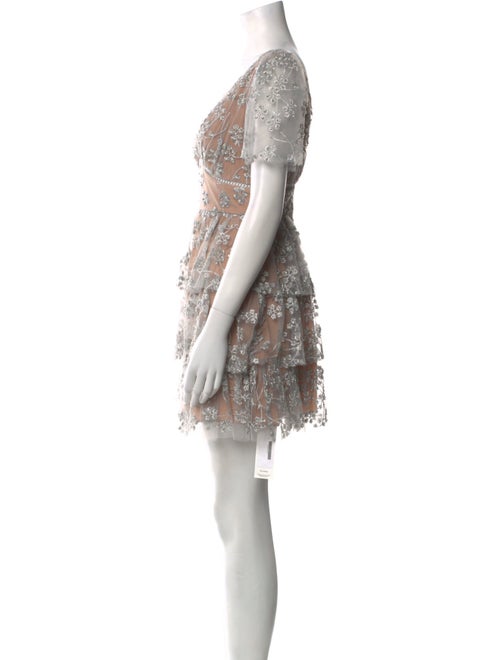 Self-Portrait Lace Pattern Mini Dress