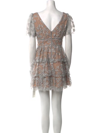 Self-Portrait Lace Pattern Mini Dress