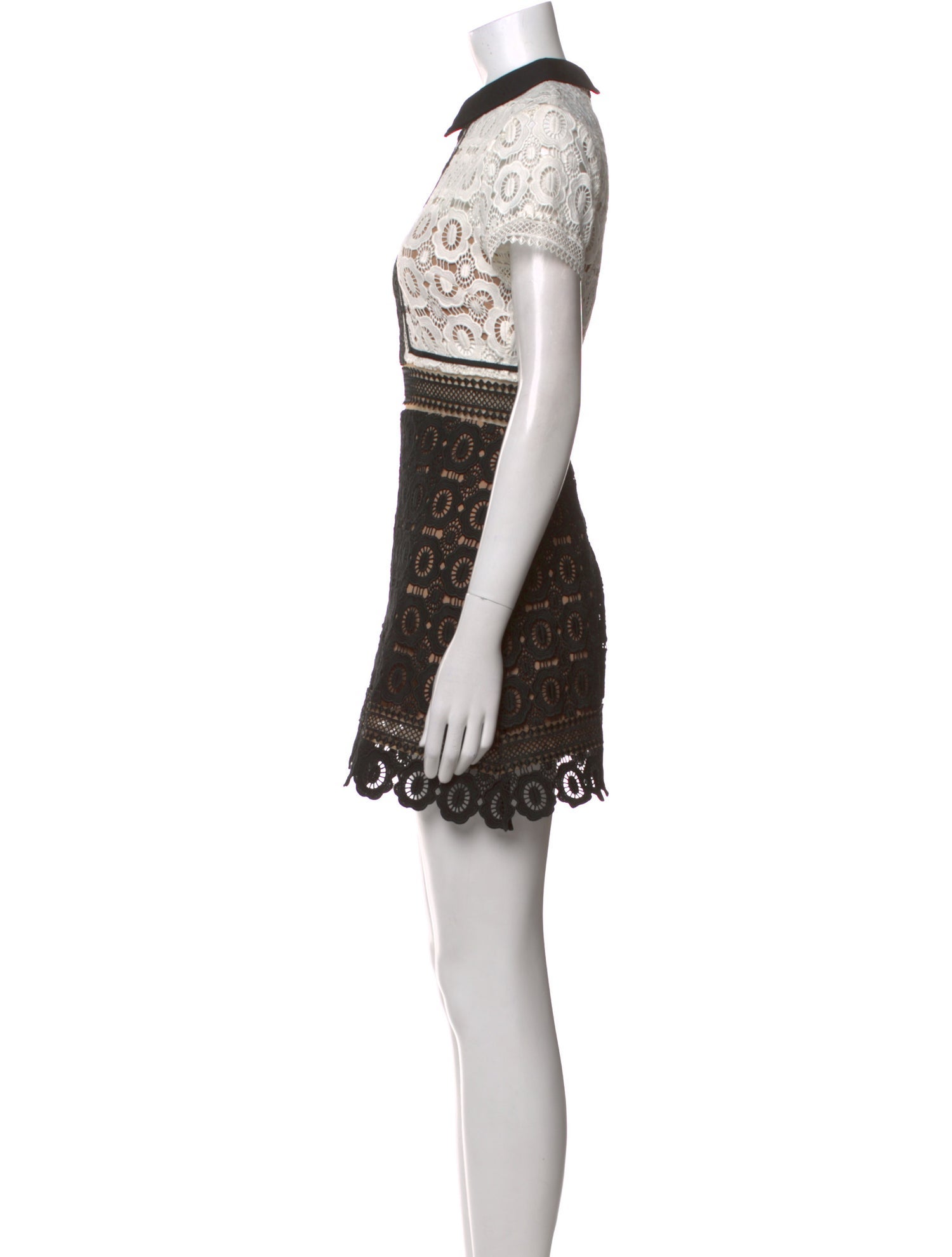 Self-Portrait Mock Neck Mini Dress