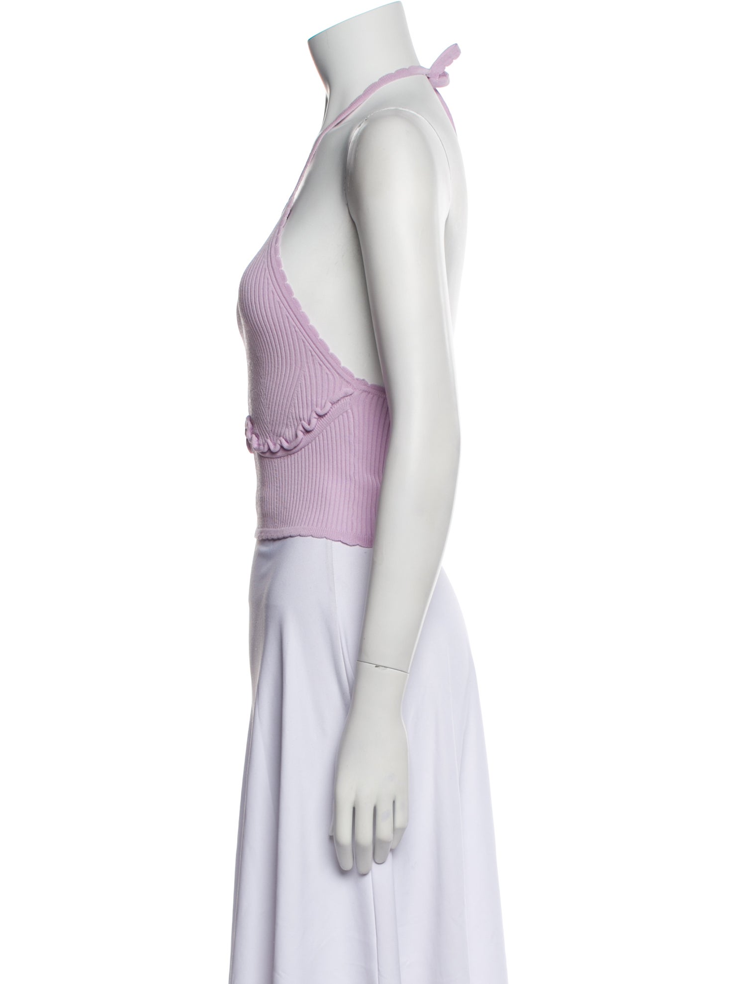 Self-Portrait Halterneck Sleeveless Crop Top