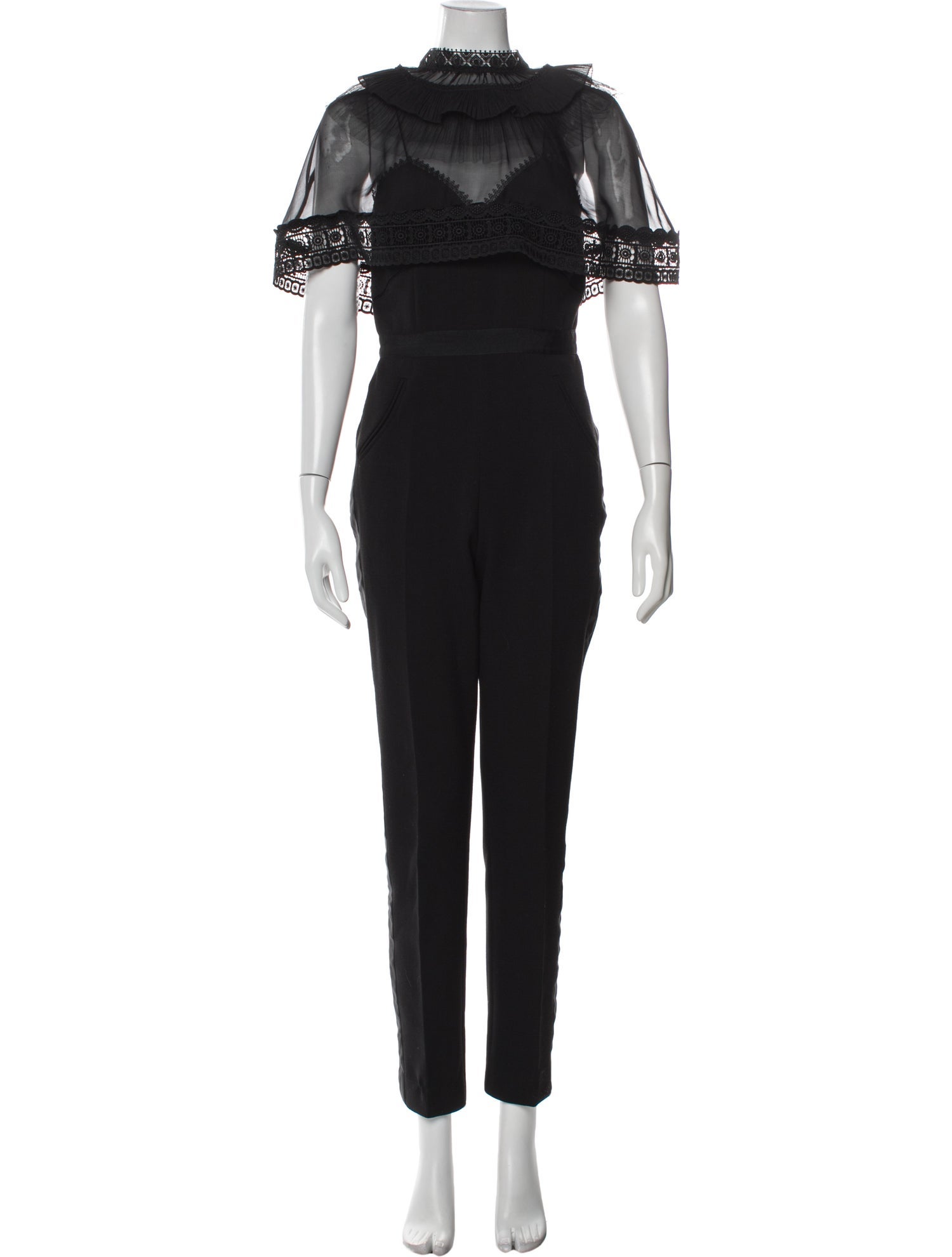 Self-Portrait Mock Neck Mini Dress