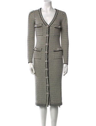 Self-Portrait Striped Midi Length Dress