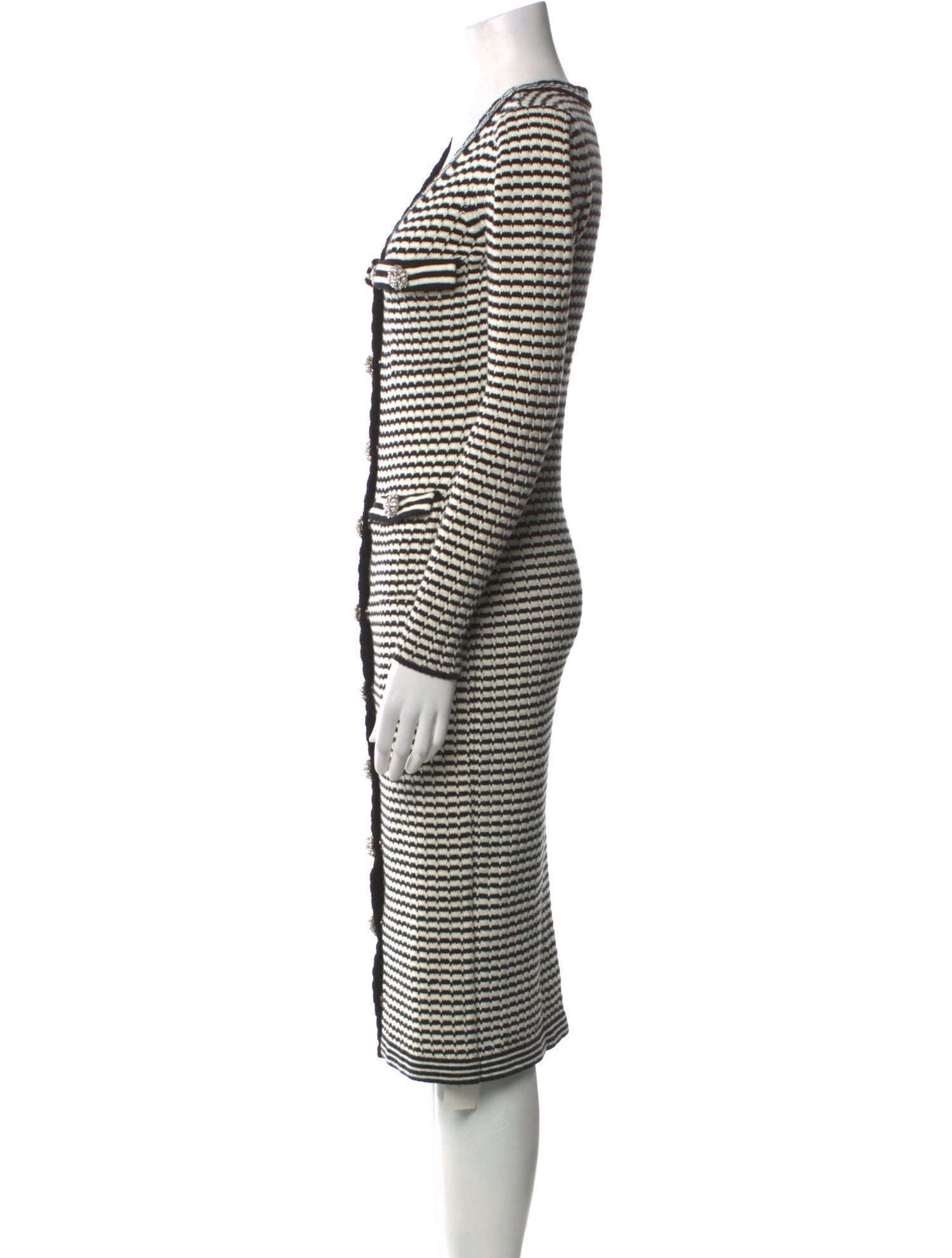 Self-Portrait Striped Midi Length Dress