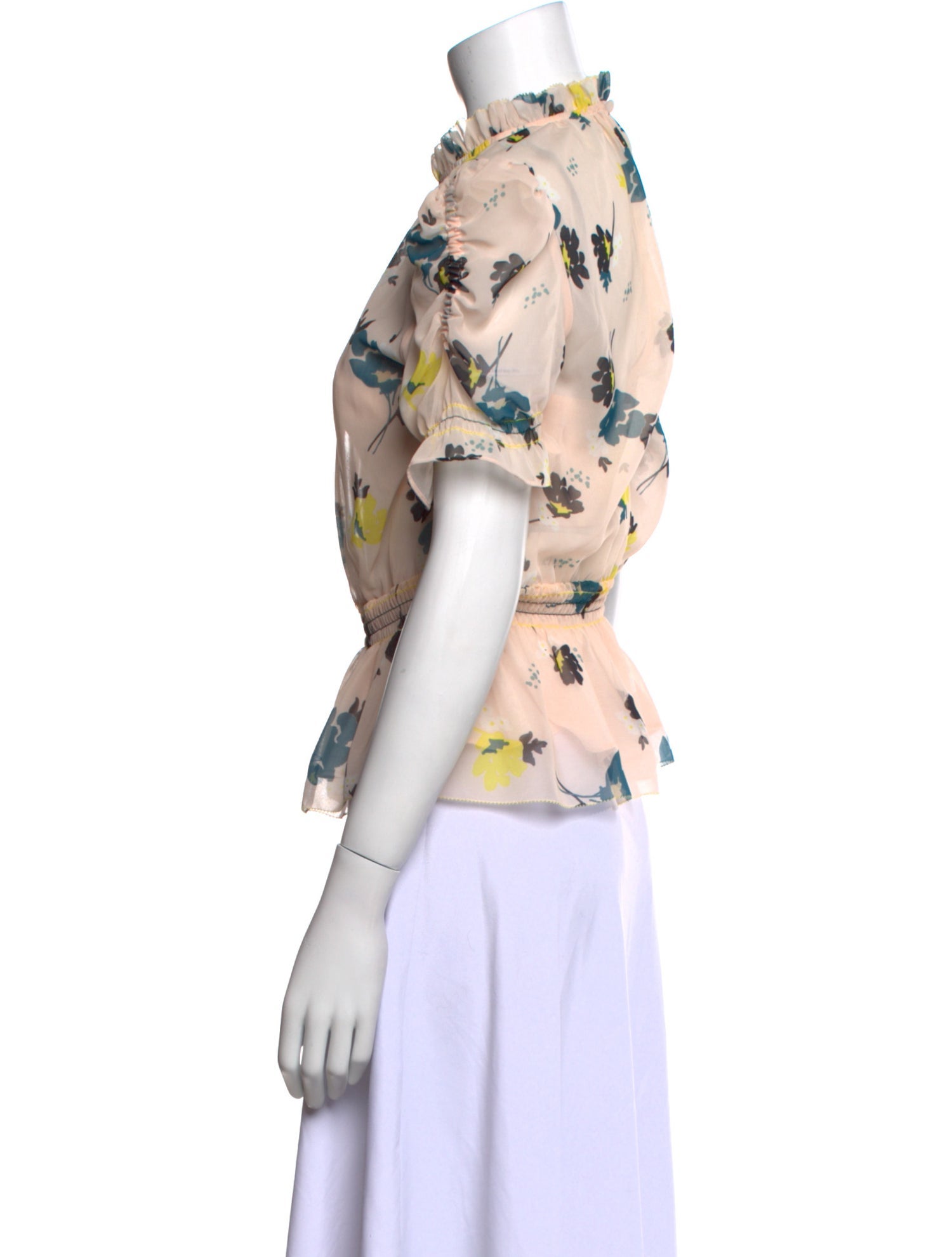 Self-Portrait Floral Print Mock Neck Blouse w/ Tags