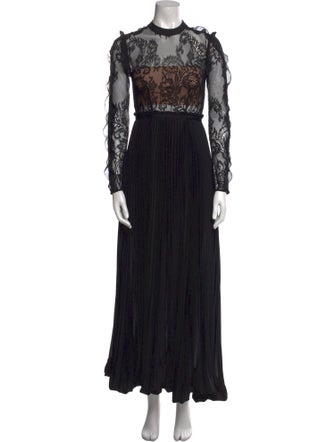 Self-Portrait Lace Pattern Long Dress