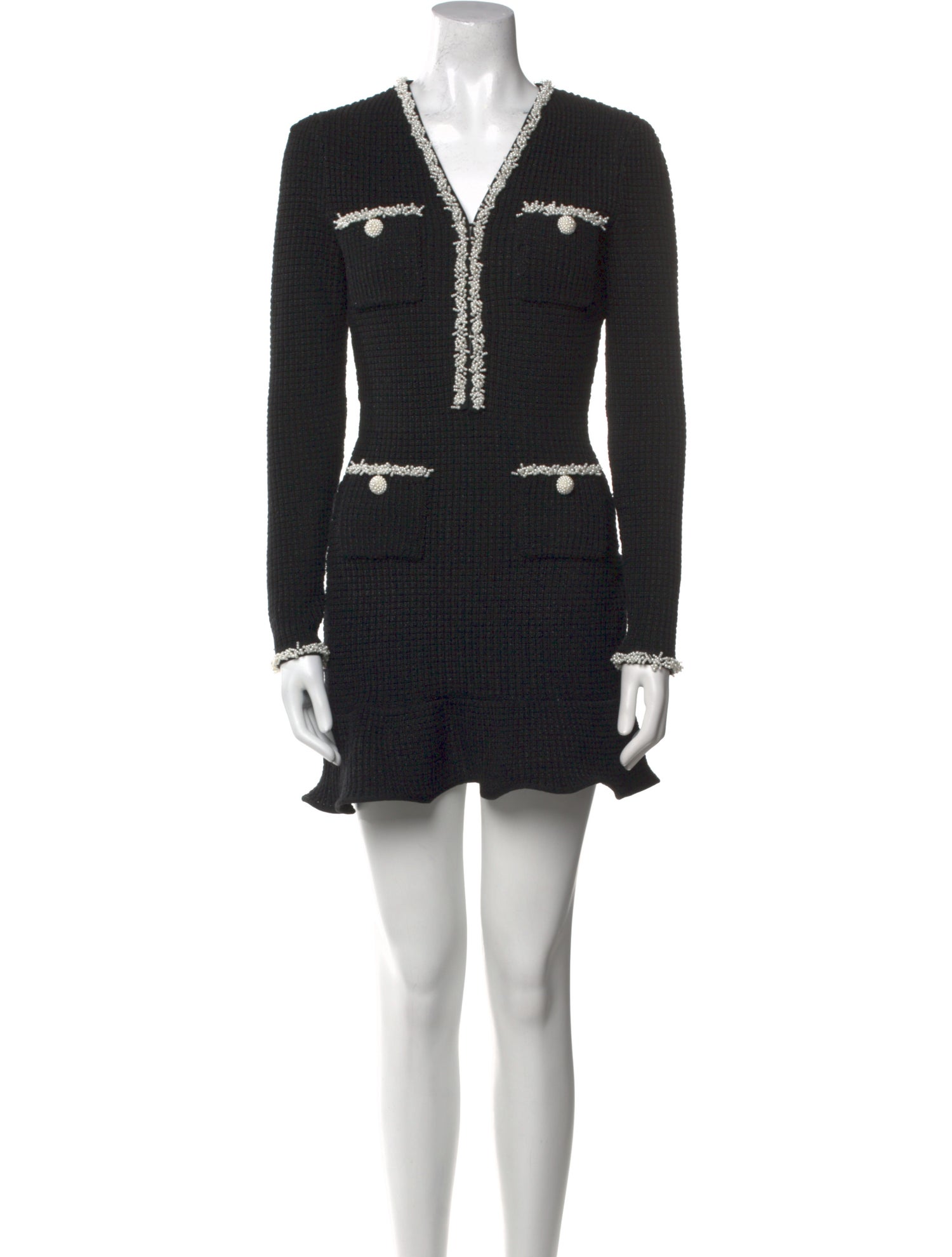 Self-Portrait V-Neck Mini Dress