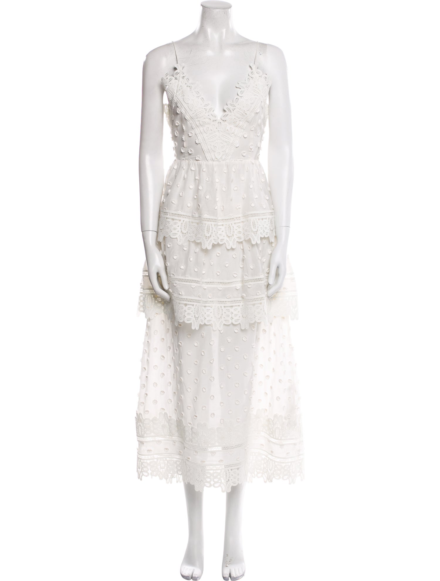 Self-Portrait V-Neck Long Dress