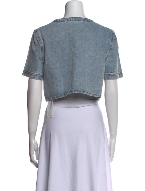 Self-Portrait Printed Crew Neck Crop Top