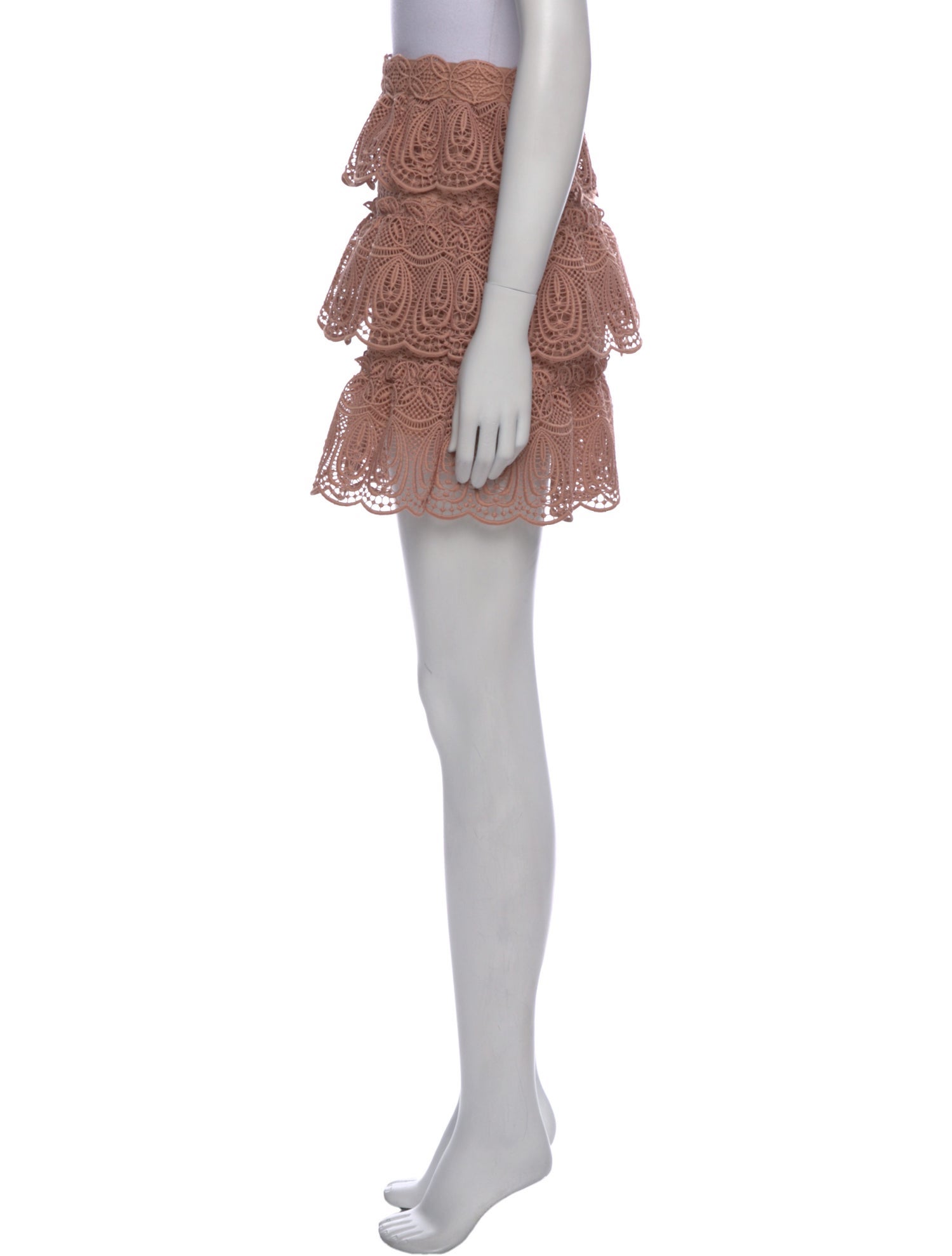 Self-Portrait Lace Pattern Mini Skirt