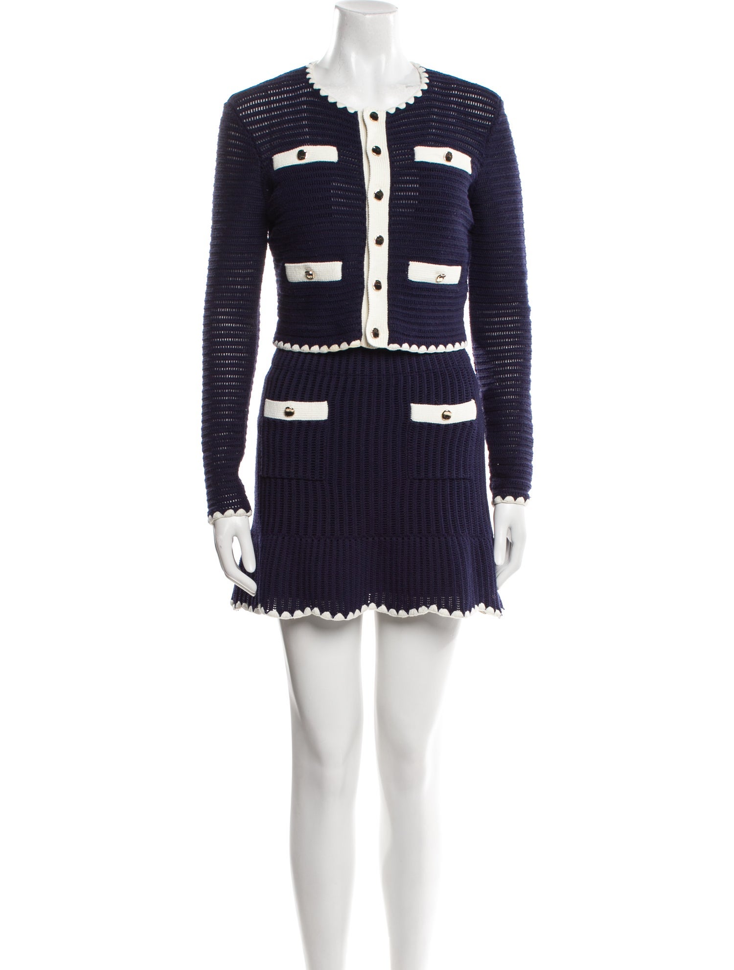 Self-Portrait Colorblock Pattern Skirt Set