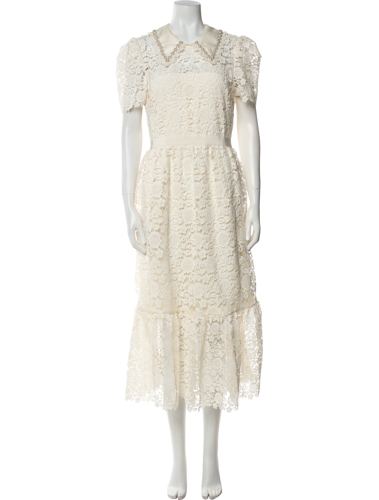 Self-Portrait Lace Pattern Long Dress