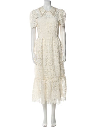 Self-Portrait Lace Pattern Long Dress