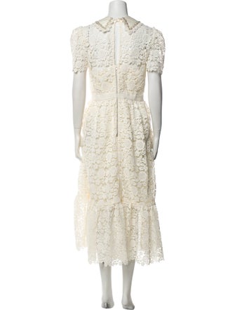 Self-Portrait Lace Pattern Long Dress