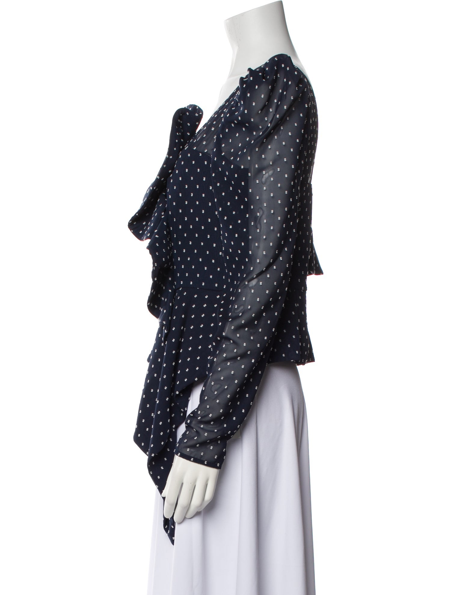 Self-Portrait Printed Asymmetrical Blouse