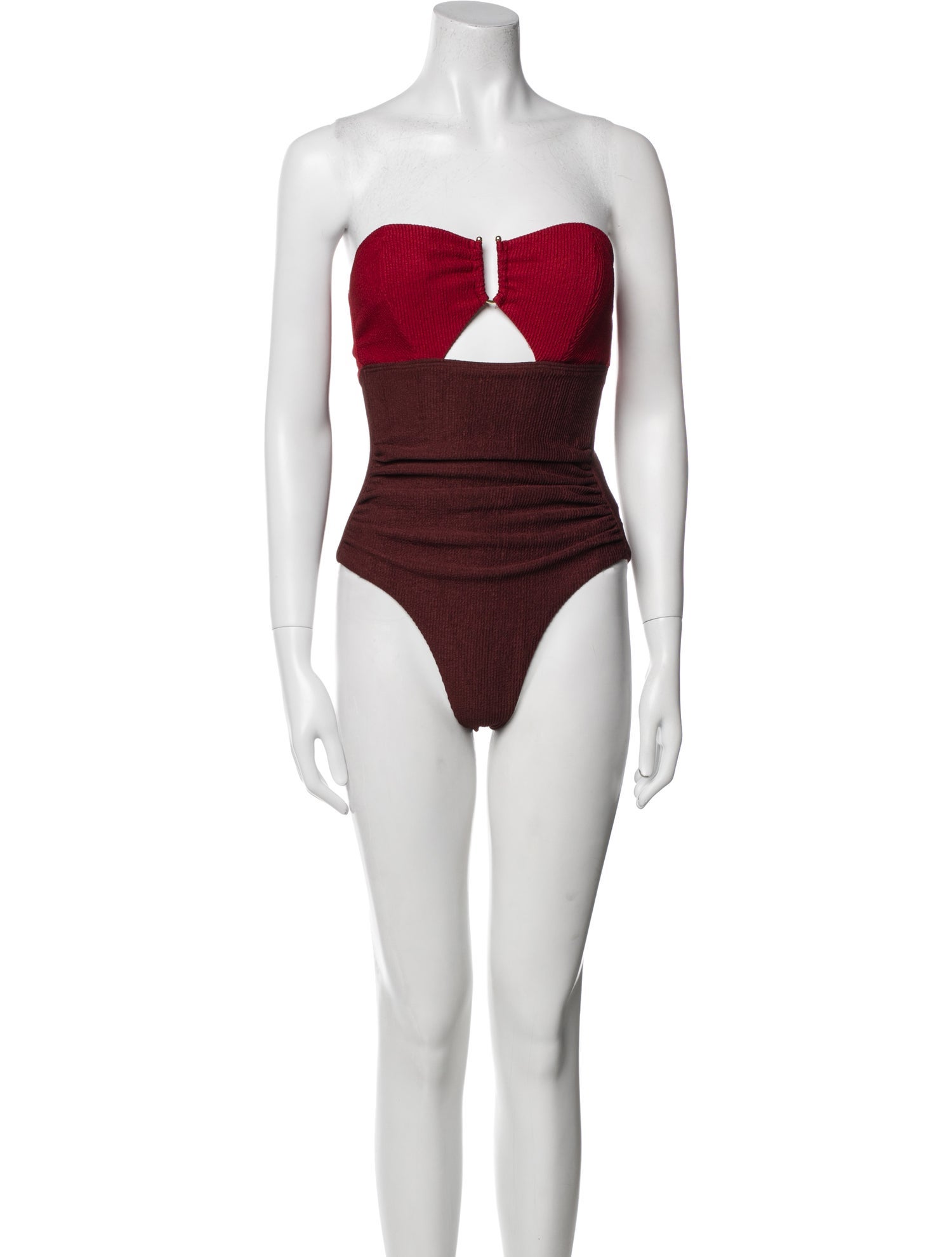 Self-Portrait Colorblock Pattern Strapless Romper