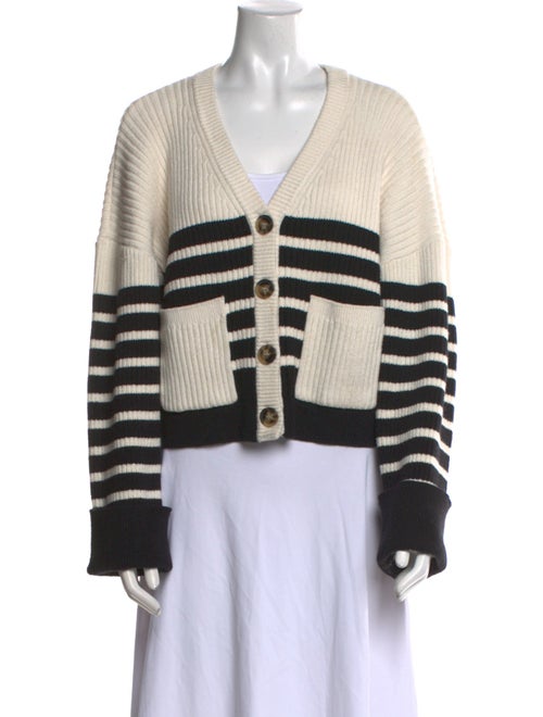 Self-Portrait Striped V-Neck Sweater