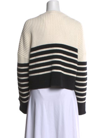 Self-Portrait Striped V-Neck Sweater