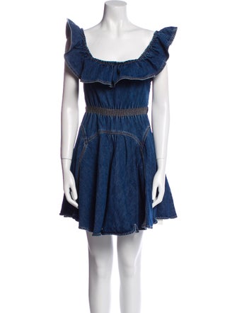 Self-Portrait Square Neckline Mini Dress